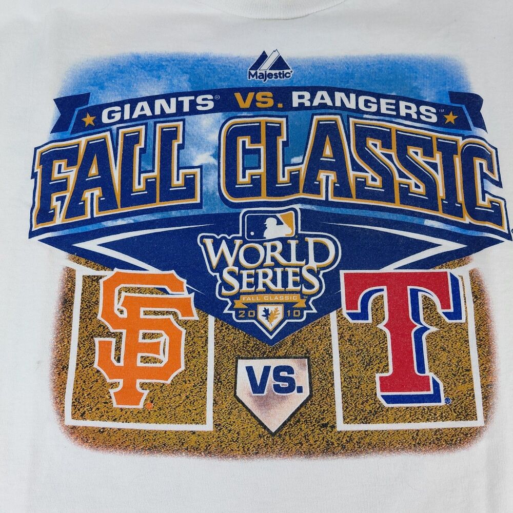 MLB Texas Rangers Vs San Fransico Giants Shirt Mens XL 2010 World Series